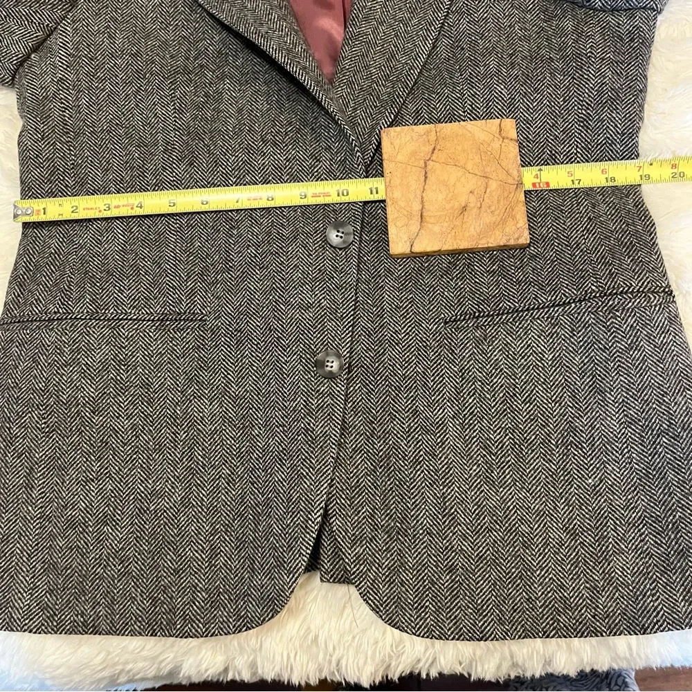 Broadmoor & Pike Men’s Pure Wool Chevron Two Button Tweed Blazer Suit Jacket